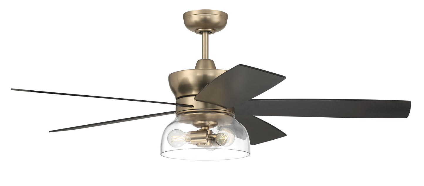 GBN52SB5 - Gibson 52" 5 Blade Ceiling Fan with Light Kit - Satin Brass