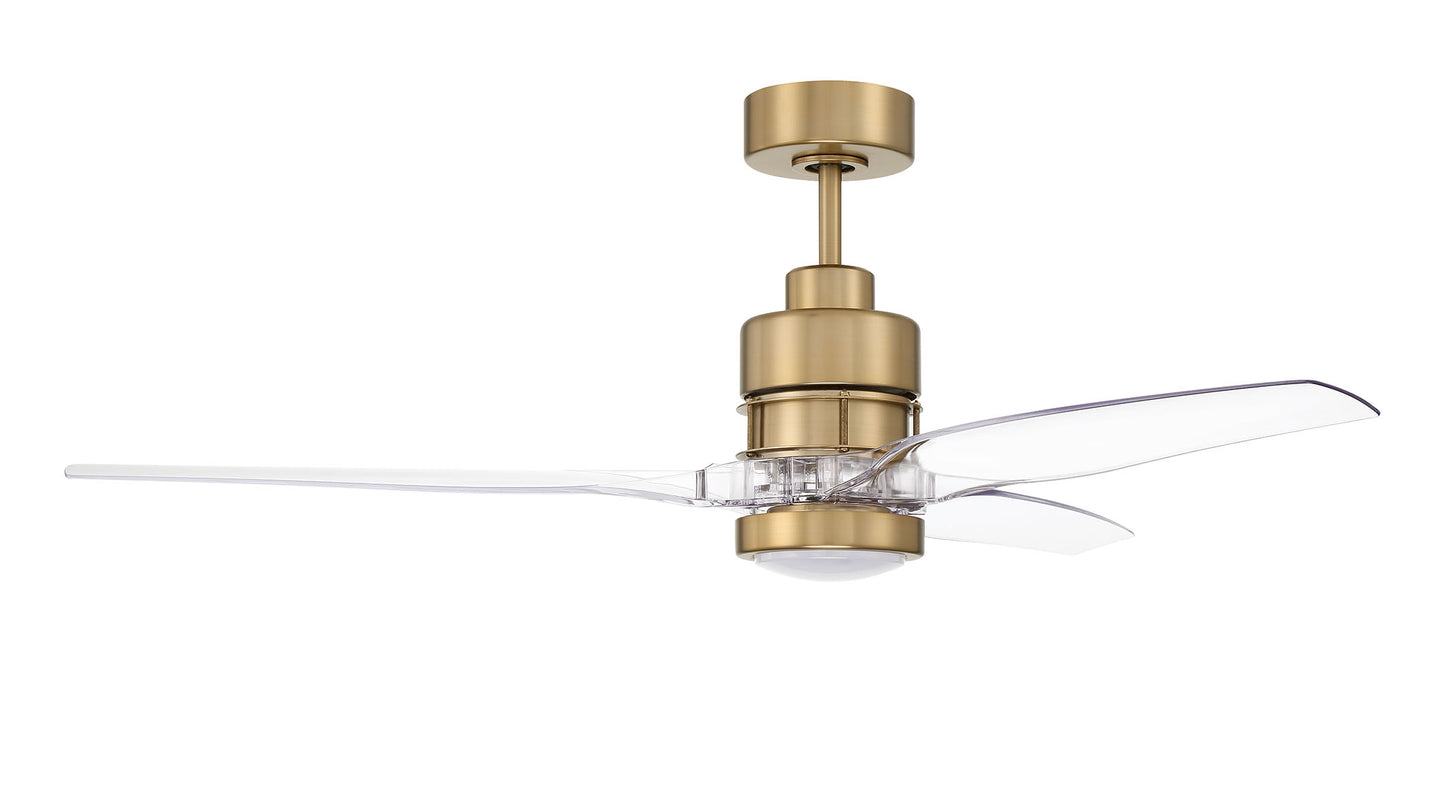 SON52SB3-CAP-NWF - Sonnet WiFi 52" Ceiling Fan no Wifi 52" 3 Blade Ceiling Fan with Light Kit - Satin Brass