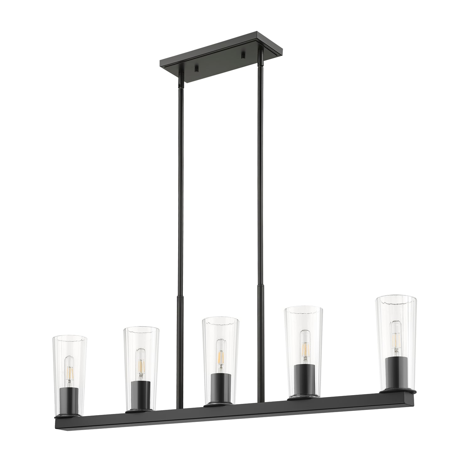 826-5L-MB - Titus 5 Light Linear 44" Chandelier - Matte Black
