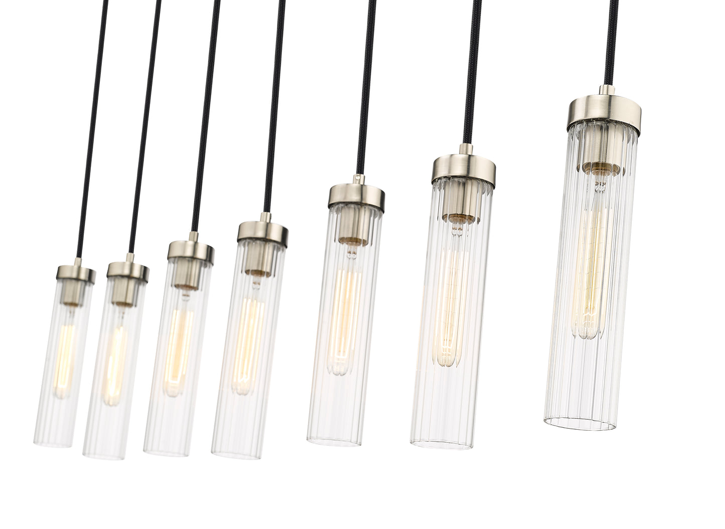 740P-7L-BN - Beau 7 Light Linear 54" Chandelier - Brushed Nickel