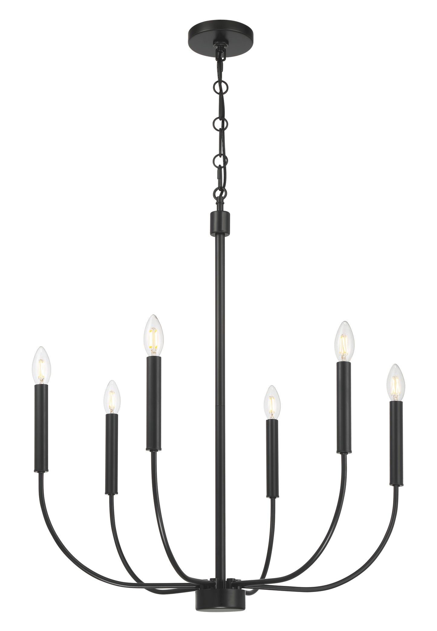 59826-FB - Traci 6 Light 26" Wide Chandelier - Flat Black