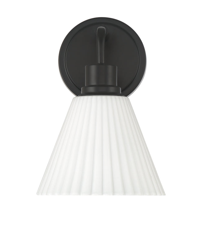 62301-FB - Pleated II 1 Light 10.38" High Wall Sconce - Flat Black