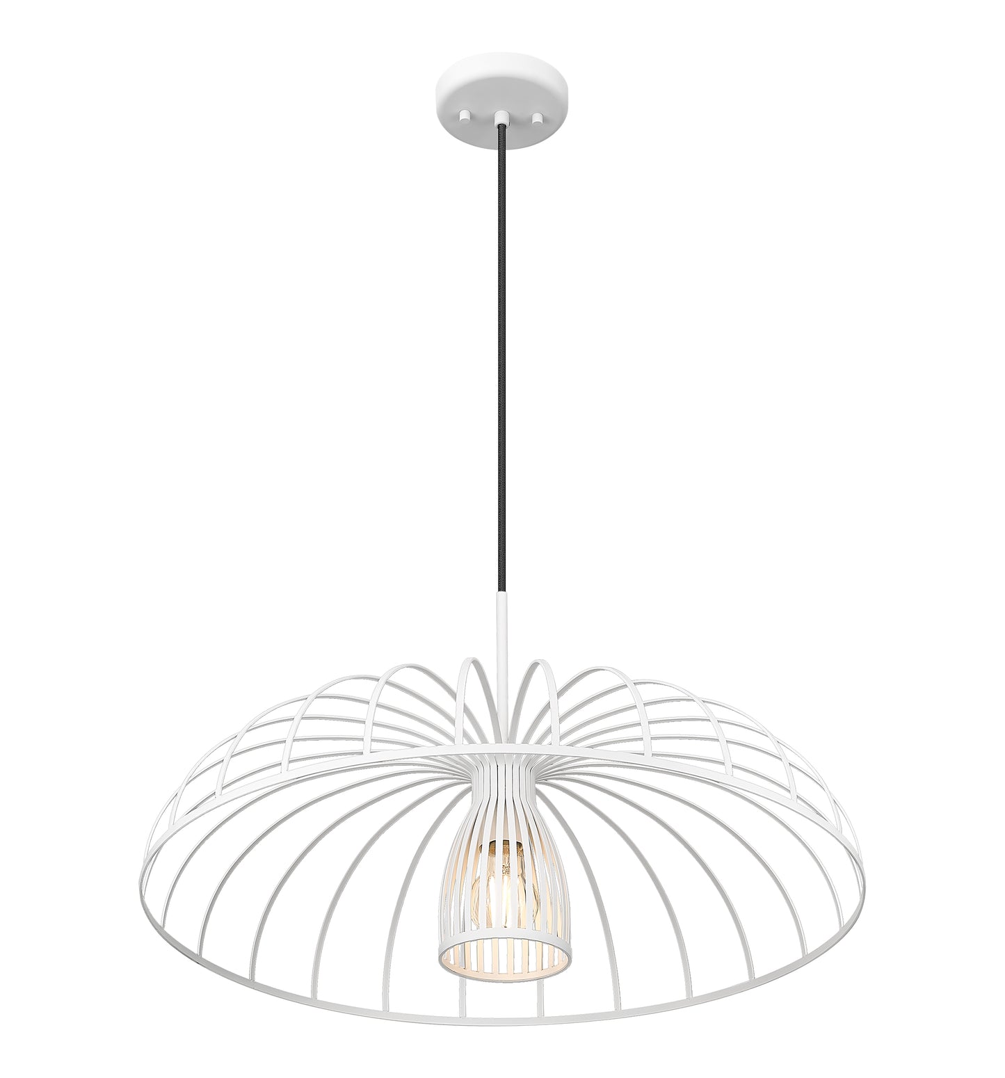 623P24-TXWH - Valencia 1 Light 24" Pendant - Texture White