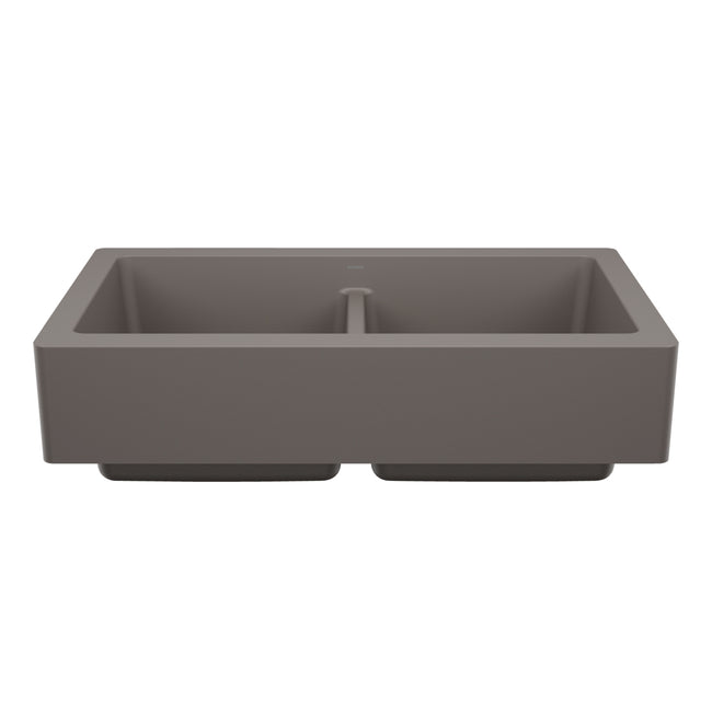 527418 - 33" Vintera Double Bowl Apron-Front Farmhouse Sink - Volcano Gray