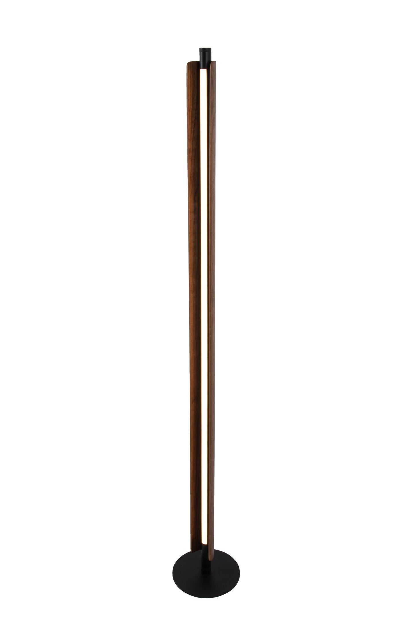 87031FBWAL-F - Cameron 1 Light 63" High Floor Lamp - Flat Black / Walnut