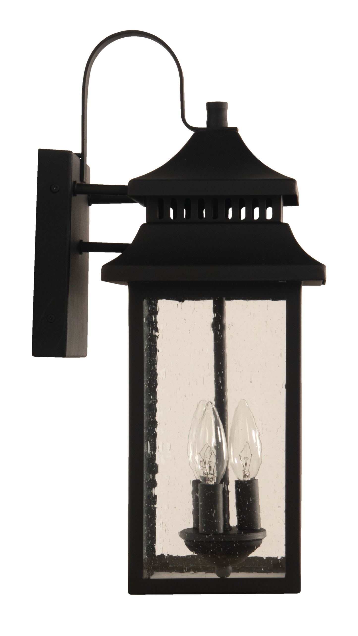 ZA3124-TB - Crossbend 3 Light 20" High Outdoor Wall Lantern - Textured Black