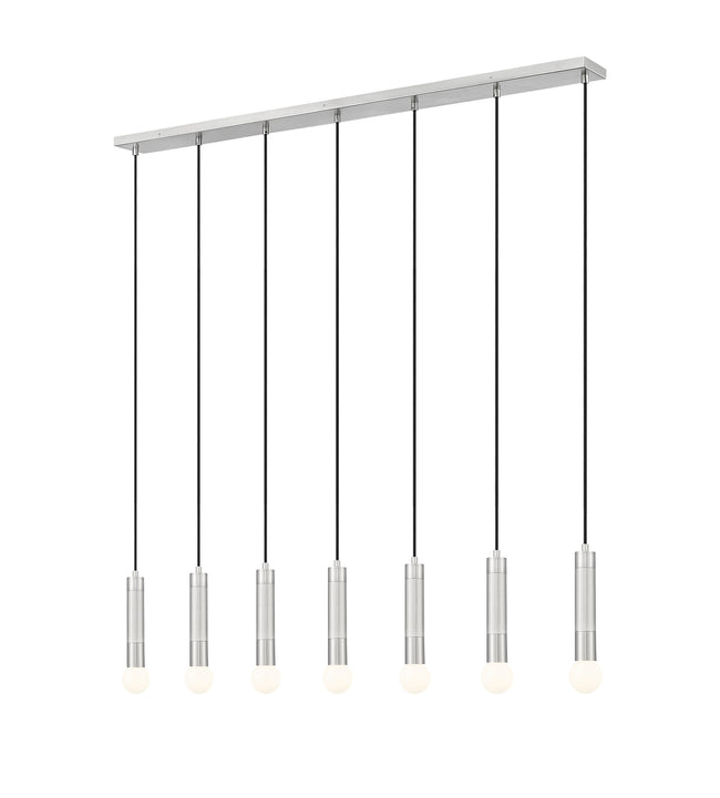 1956P-7L-BN - Stari 7 Light Linear 54" Chandelier - Brushed Nickel