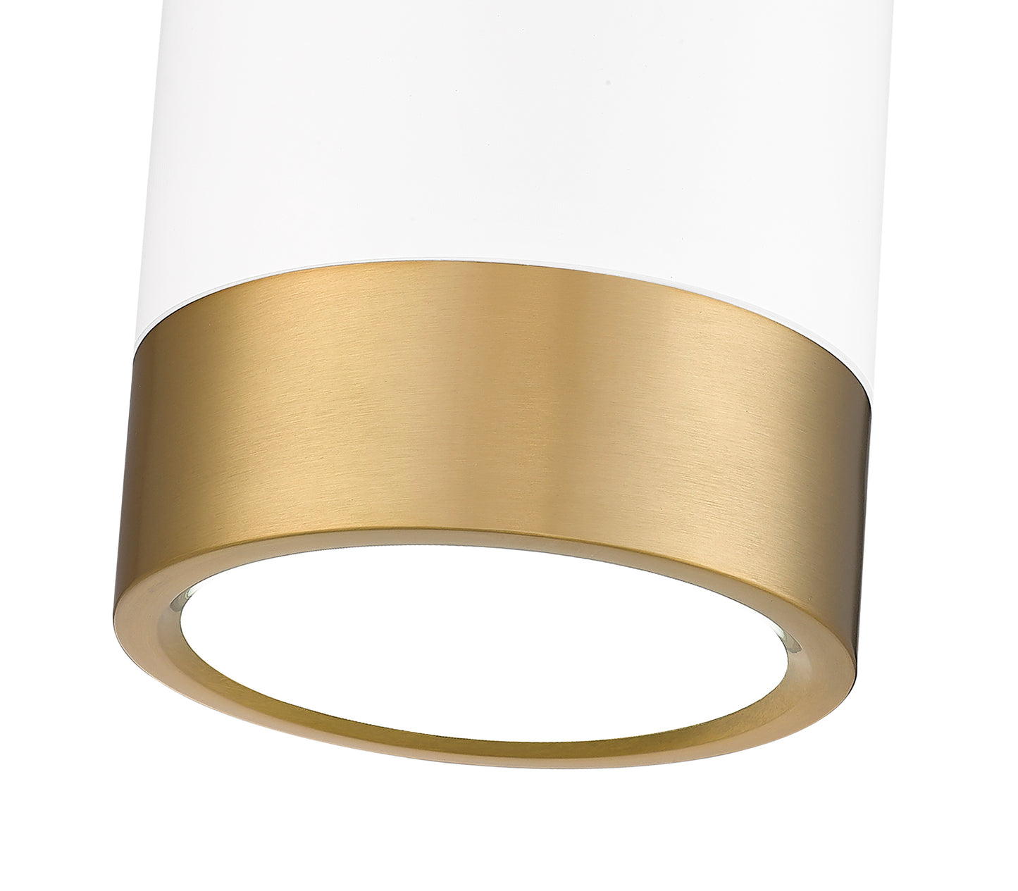 1006F6-MW-MGLD-LED - Algar 1 Light Flush 6" Mount - Matte White / Modern Gold