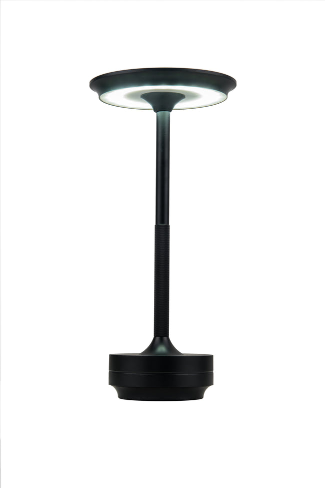 86294FB-TR - Riki 1 Light 11" High LED Rechargeable Lamp - Flat Black