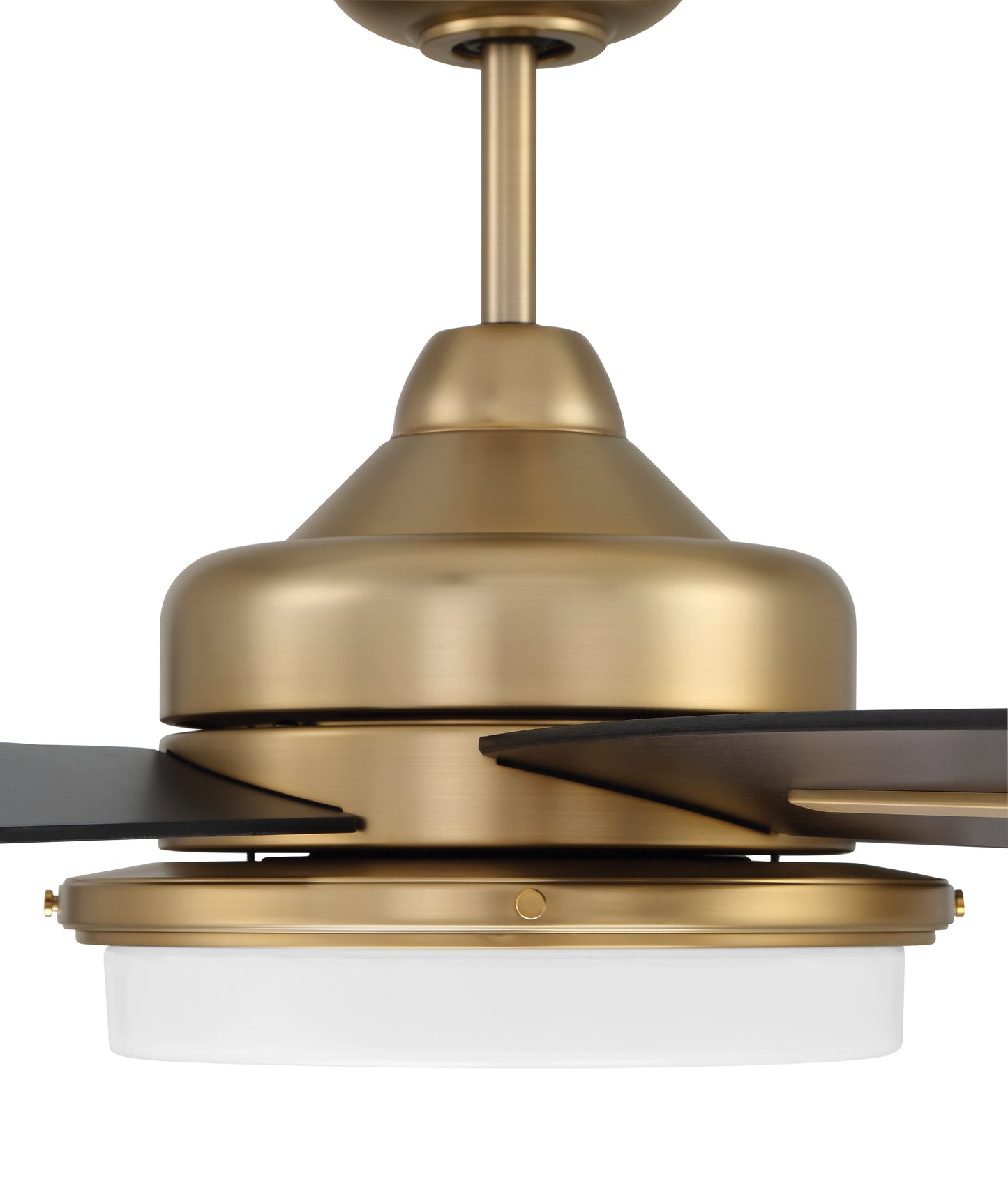 DRW54SB5-NWF - Drew 54" Ceiling fan, no Wifi 54" 5 Blade Ceiling Fan with Light Kit - Satin Brass
