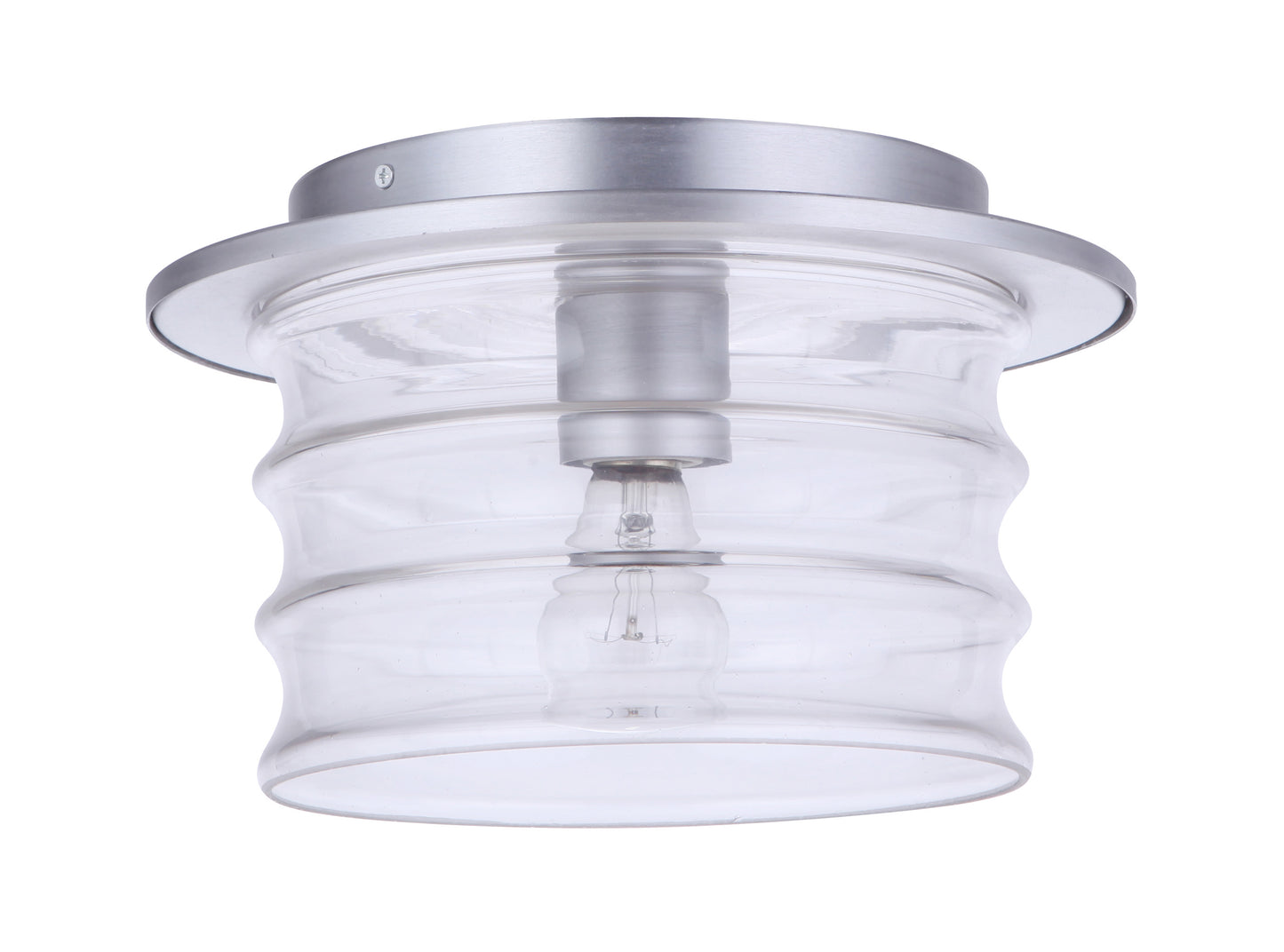 ZA3637-SA - Canon 1 Light 11.38" Wide Flush Mount - Satin Aluminum