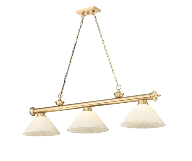 2306-3HBR-AGM14 - Cordon 3 Light 57" Billiard - Heritage Brass