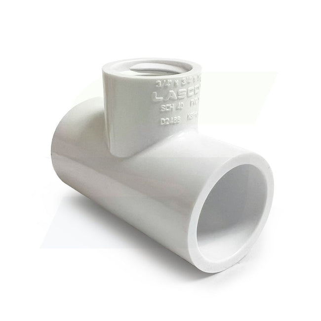 402-101 - 3/4" x 3/4" x 1/2" PVC Sch. 40 Threaded Tee (Socket x FIPT)