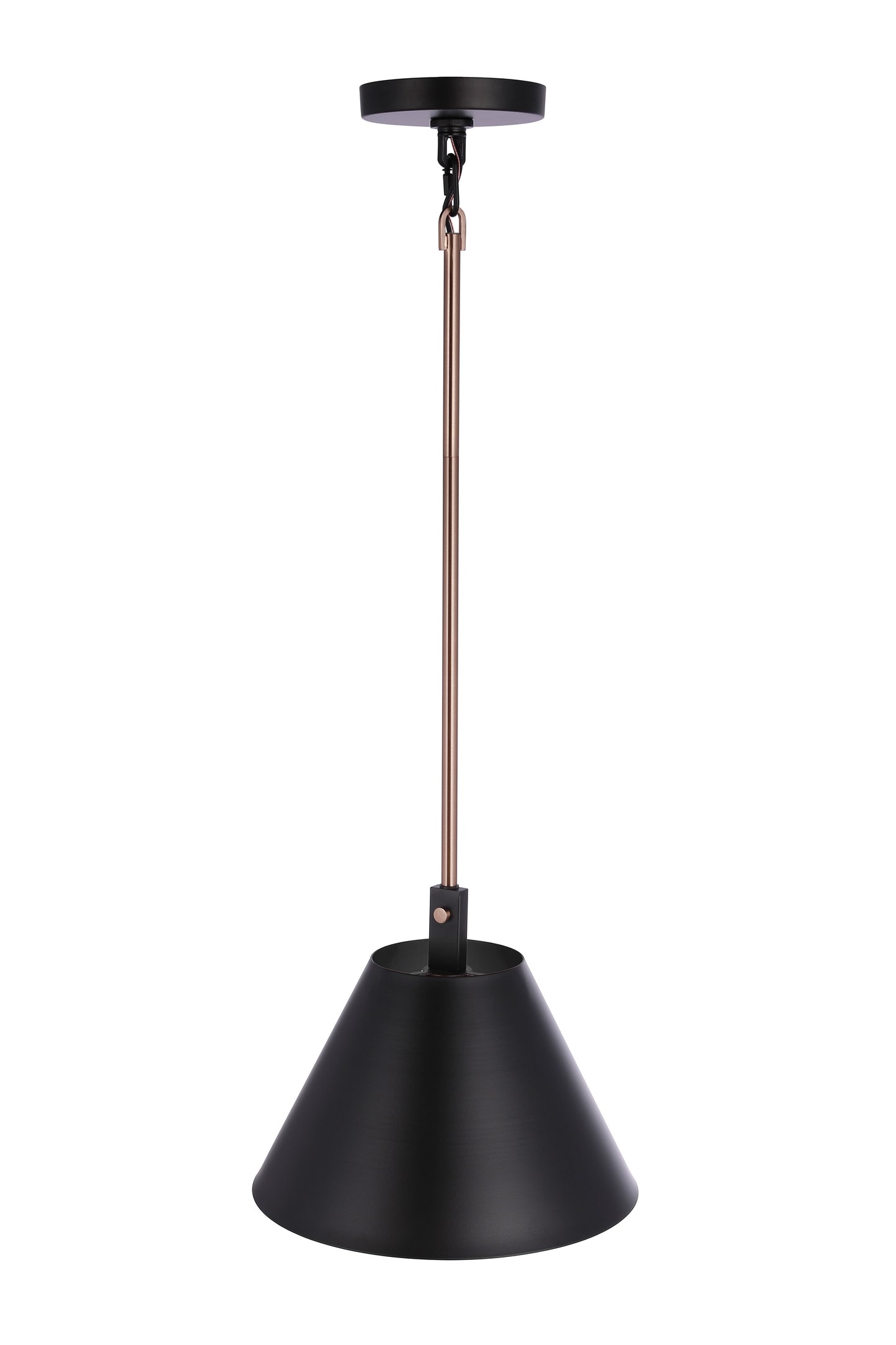 60991-FBSB - Blake 1 Light 11" Wide Pendant - Flat Black / Satin Brass