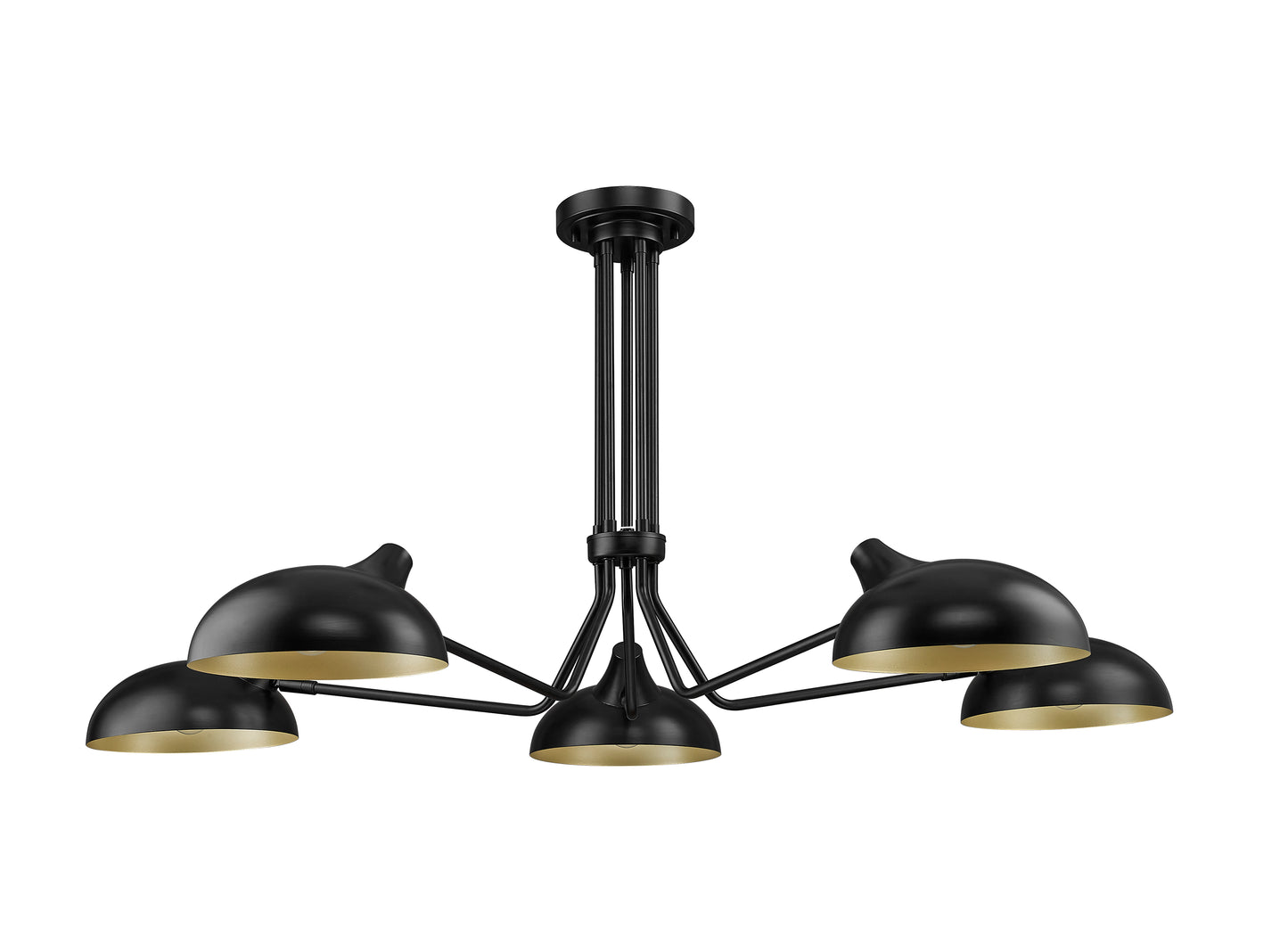 1942-5SF-MB - Bellamy 5 Light Semi Flush 52" Mount - Matte Black