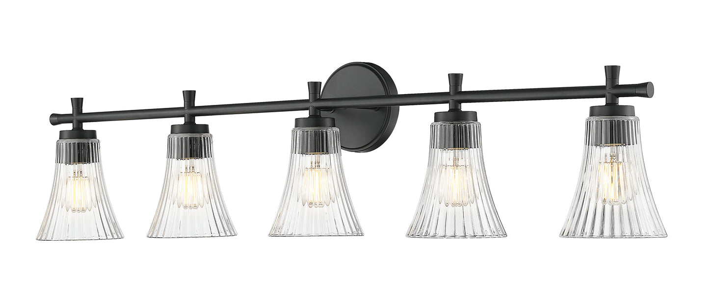 7519-5V-MB - Belle 5 Light 42" Vanity - Matte Black