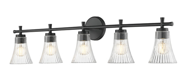 7519-5V-MB - Belle 5 Light 42" Vanity - Matte Black