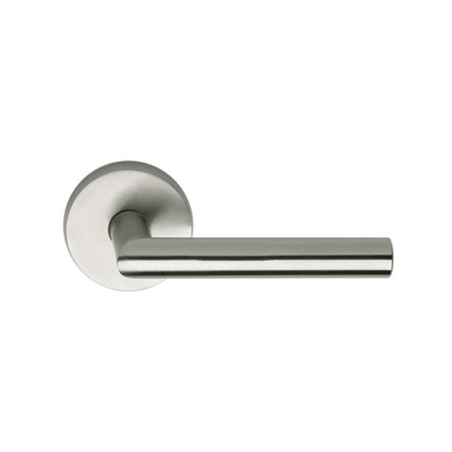 12/38T.PA32 - Passage Door Lever Set with 12 Style Handle - Round Rose - Polished Stainless Steel