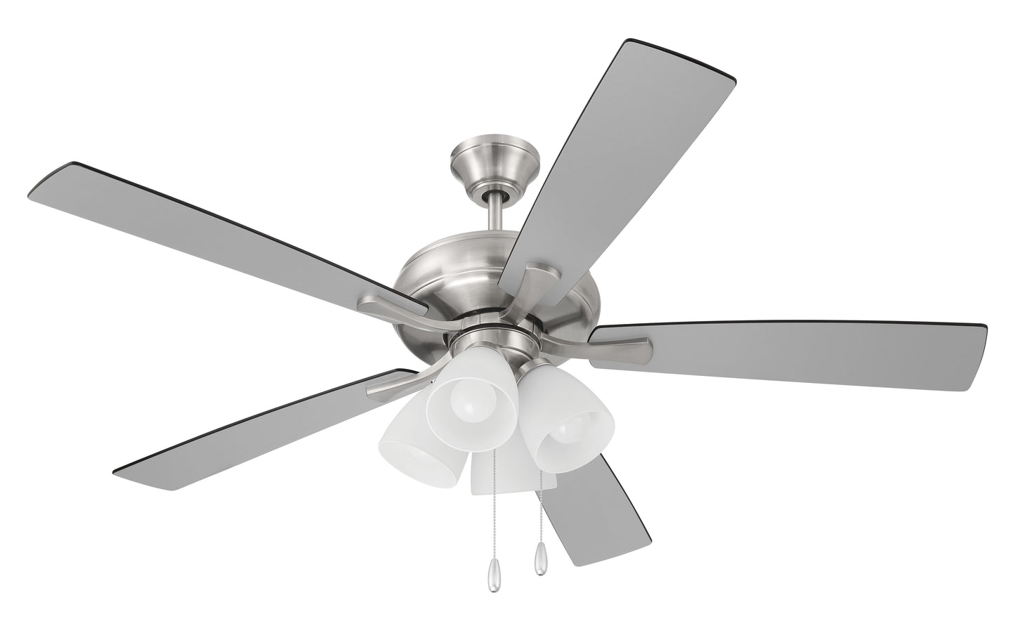 ECF114BNK5-BNGW - Eos Frost 4 Light 52" 5 Blade Ceiling Fan with Light Kit - Brushed Nickel