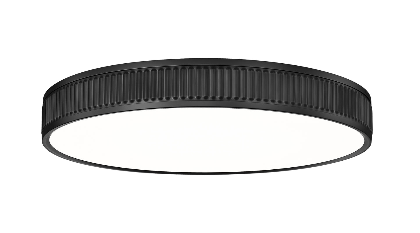 1013F20-MB-LED - Stari 1 Light Flush 21" Mount - Matte Black