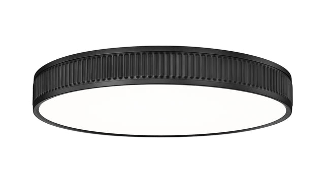 1013F20-MB-LED - Stari 1 Light Flush 21" Mount - Matte Black