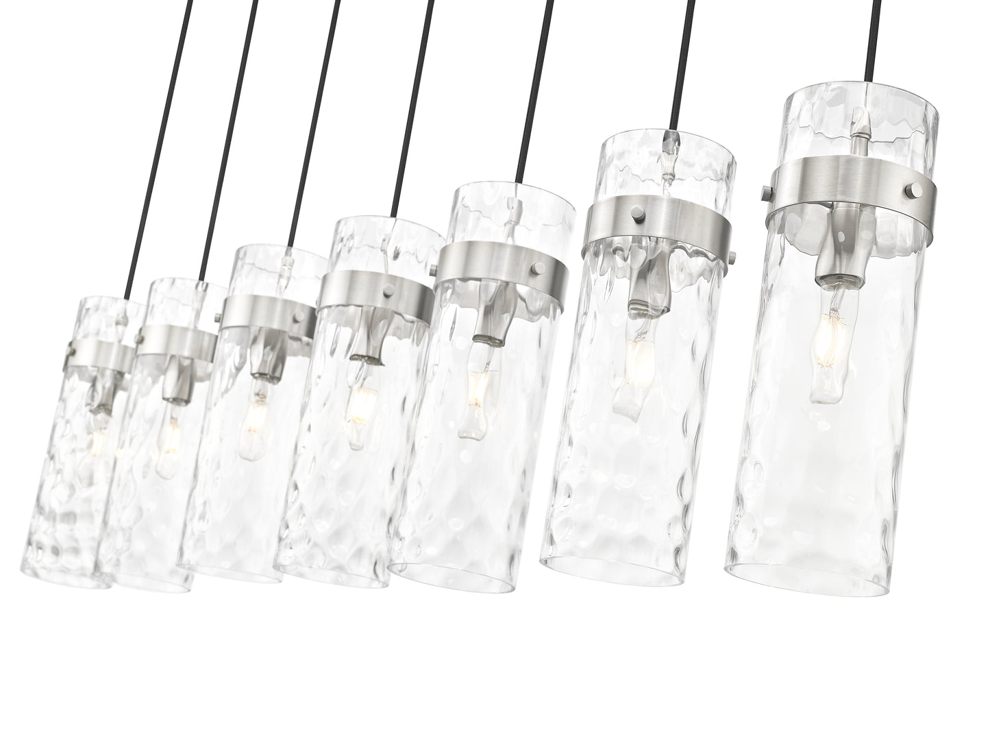 7002P5-7L-BN - Fontaine 7 Light Linear 57" Chandelier - Brushed Nickel