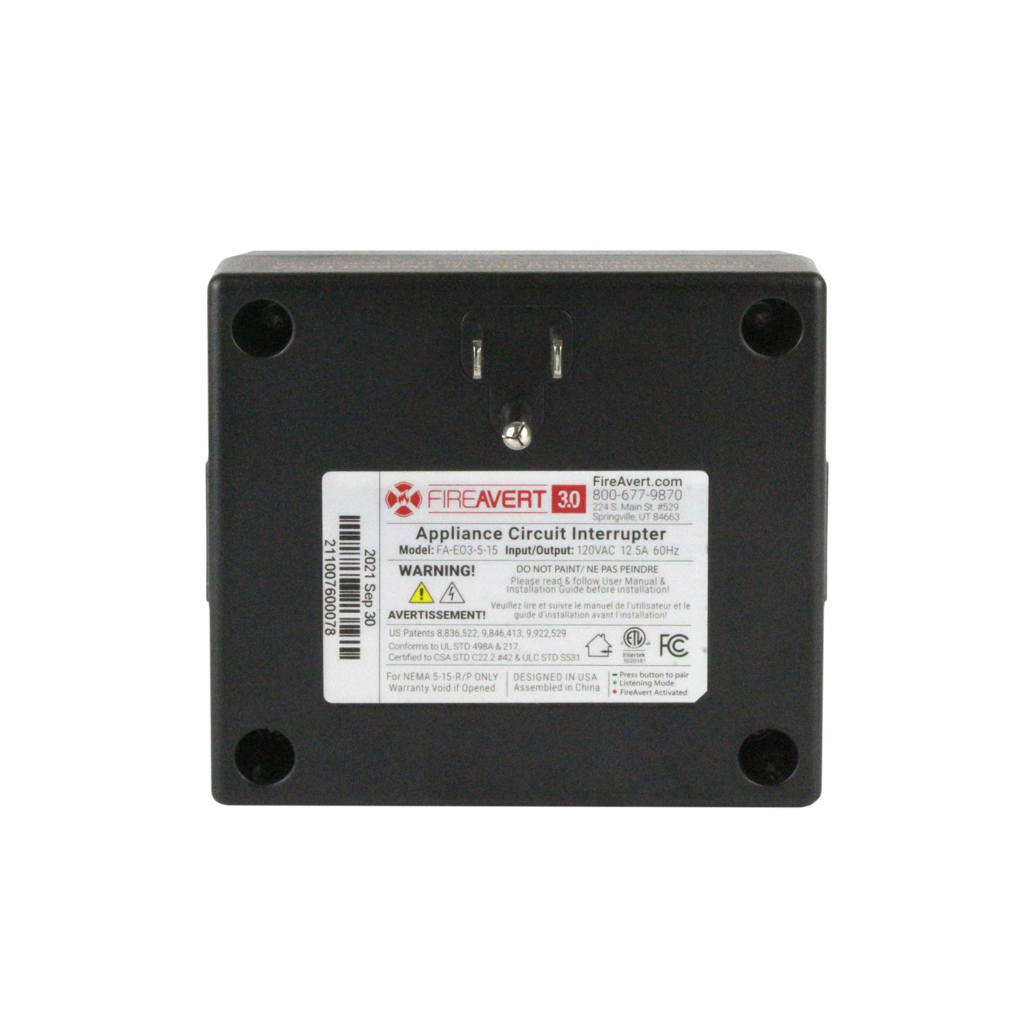 FireAvert Small Appliance Shutoff - 110V