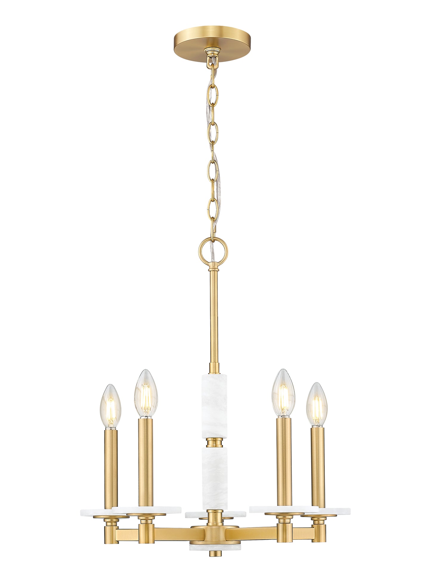 3045-5MGLD - Kaden 5 Light 18" Chandelier - Modern Gold
