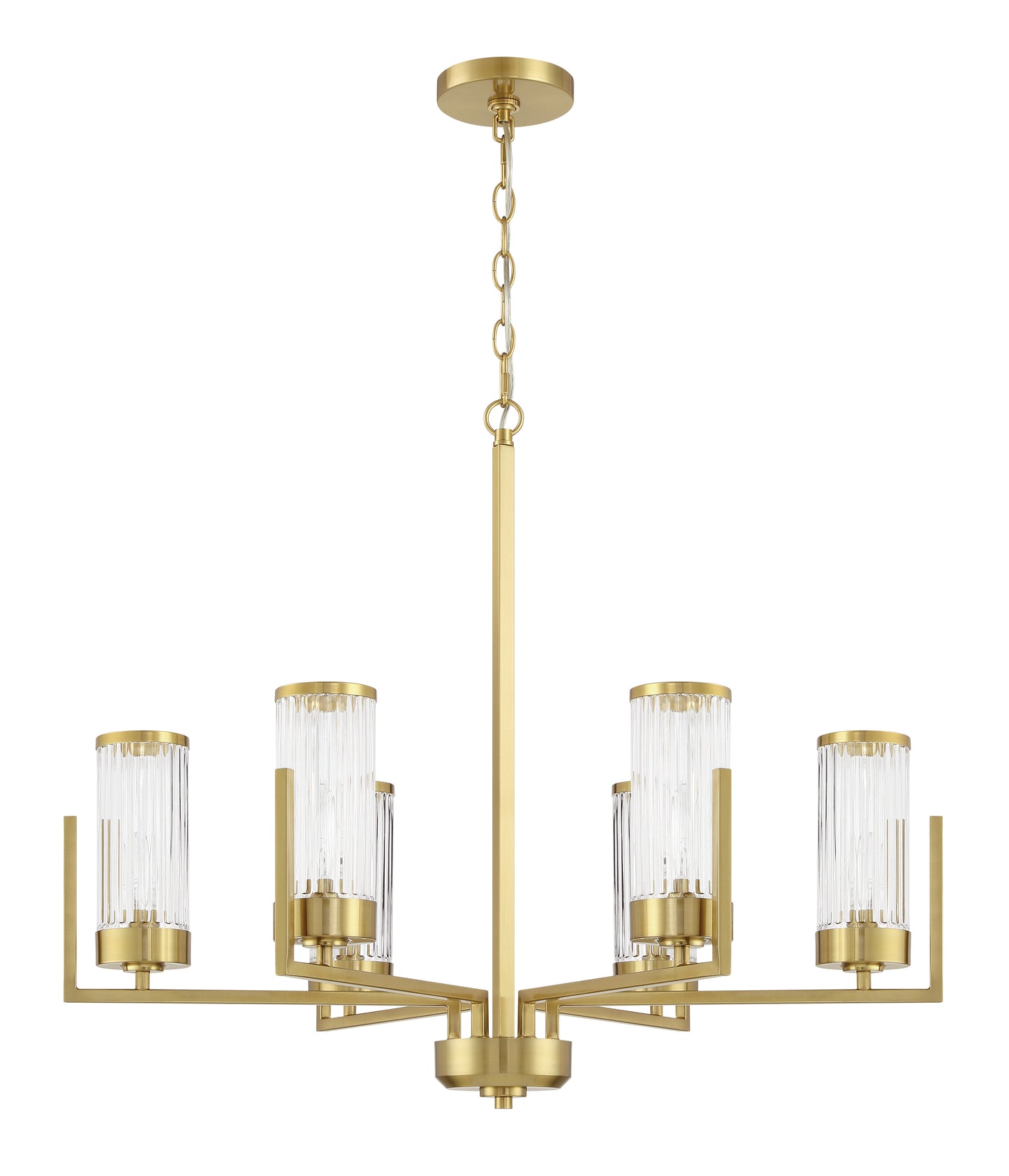60126-SB - Whittley 6 Light 30" Wide Chandelier - Satin Brass