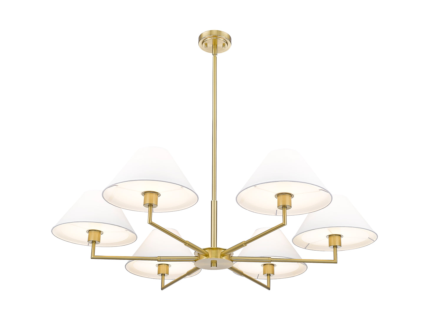 744-44R-LG - Leila 6 Light 44" Chandelier - Luxe Gold