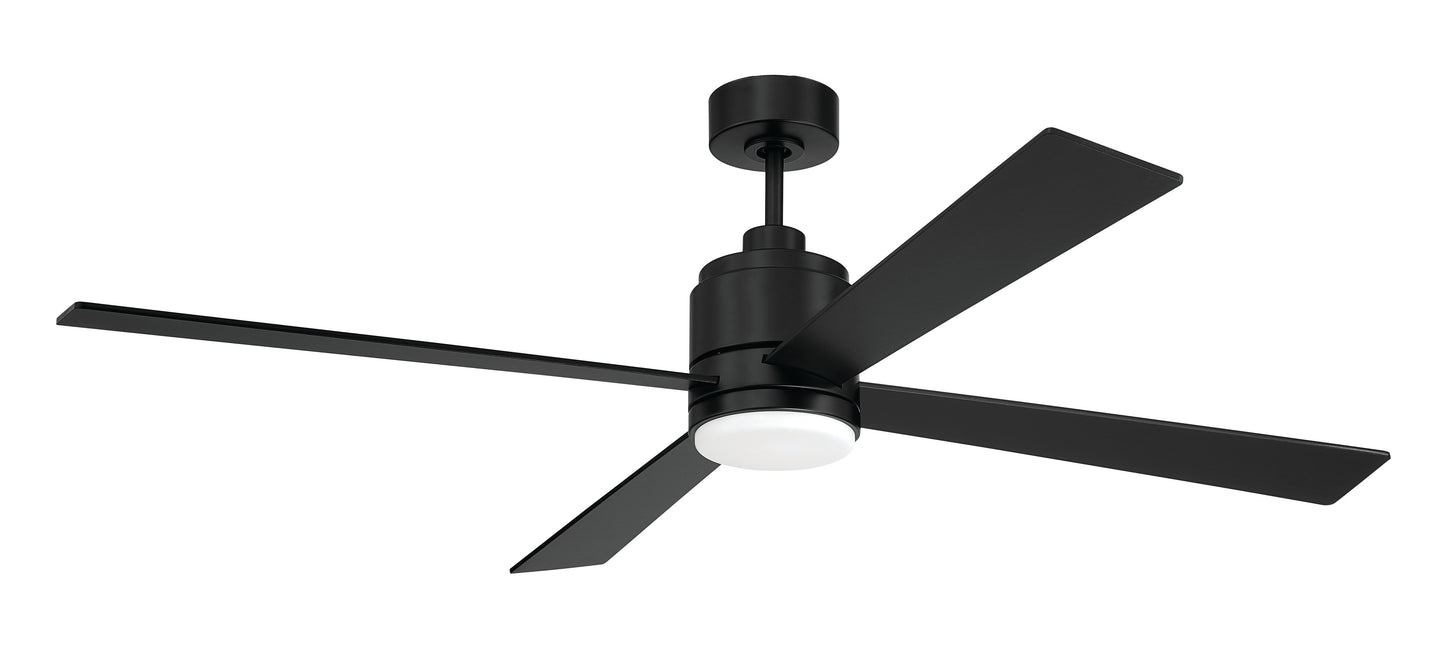 MCY60FB4 - McCoy 60" 4-blade ceiling fan with 2-wire HW wall control 60" 4 Blade Ceiling Fan with Light Kit - Flat Black