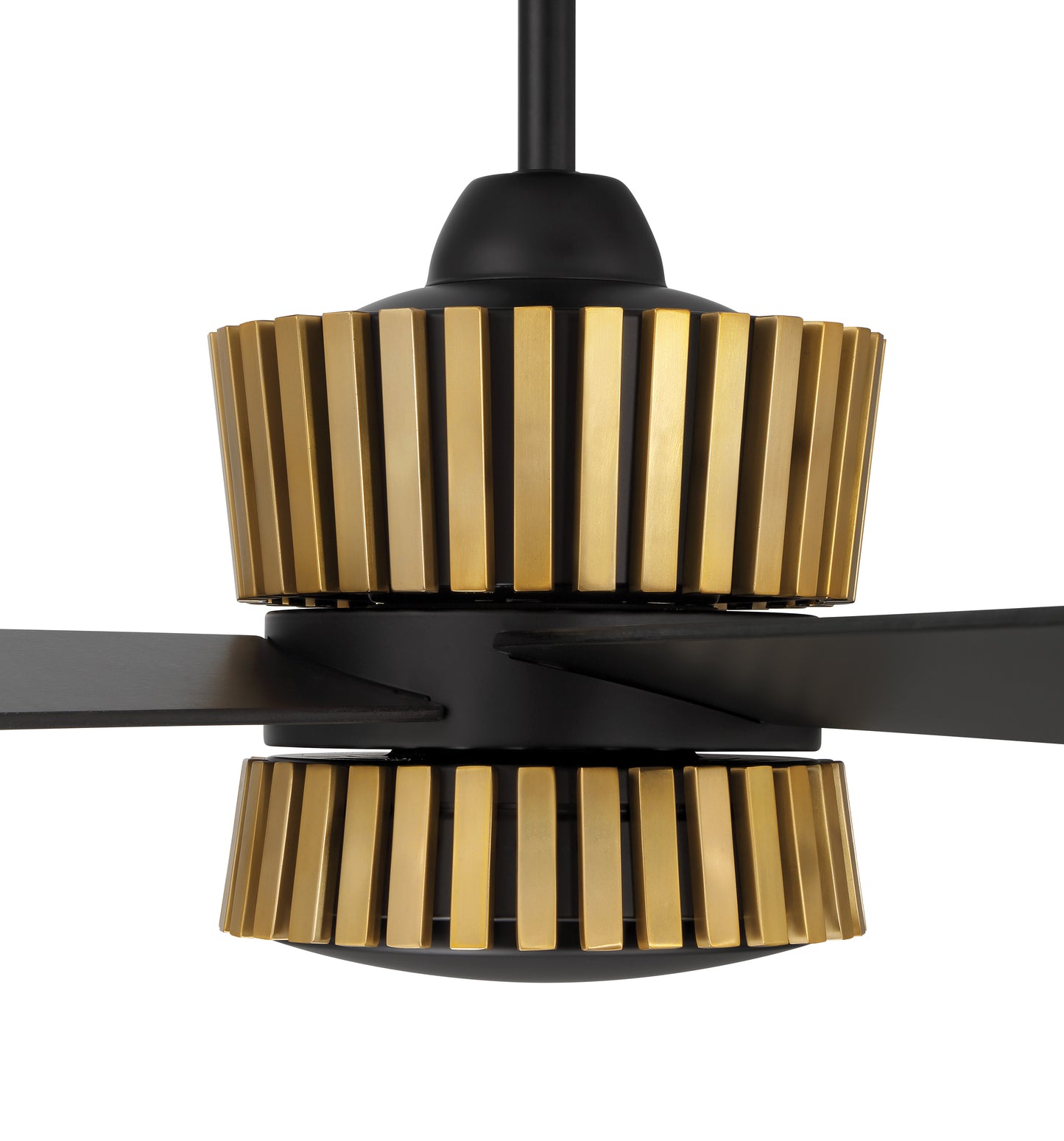 TRY52FBSB5-NWF - Theiry 52" Ceiling Fan no Wifi 52" 5 Blade Ceiling Fan with Light Kit - Flat Black / Satin Brass