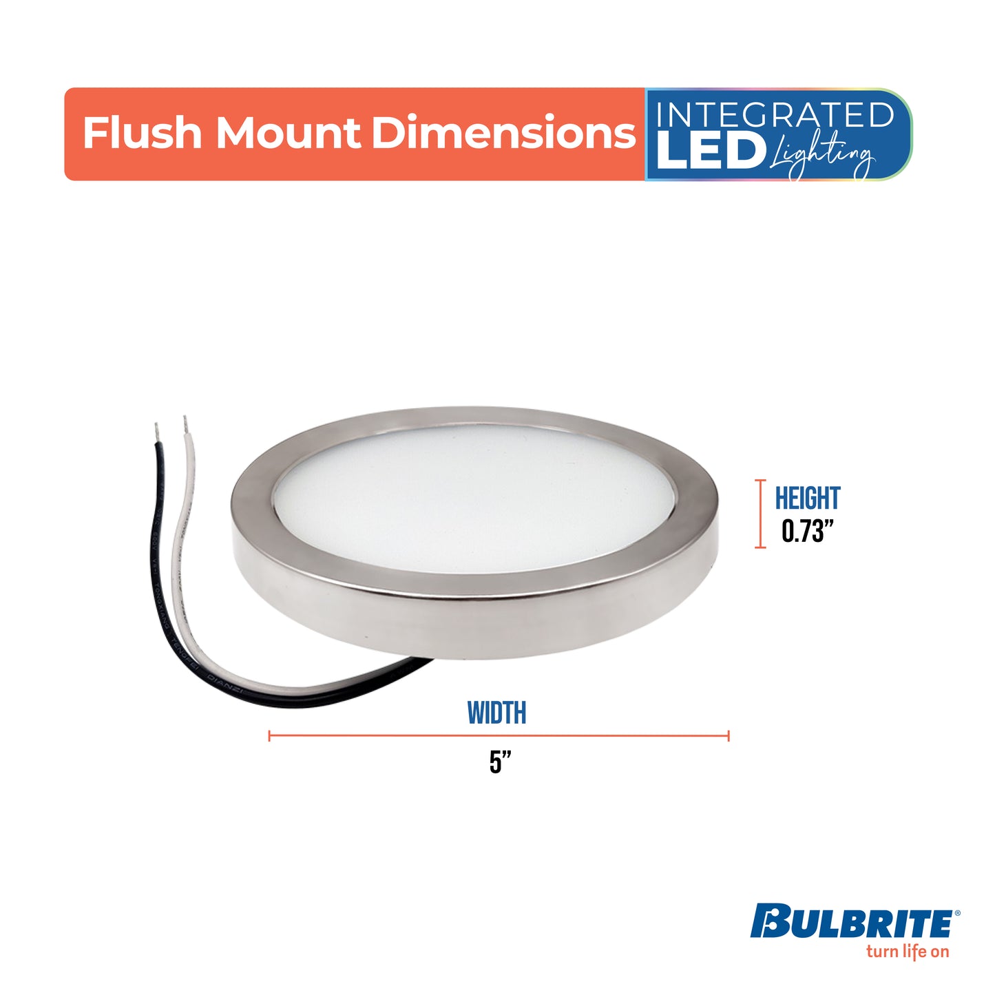 773602 - 5" Flush Mount LED Ceiling Light - 10.3 Watt - 3000K - Nickel