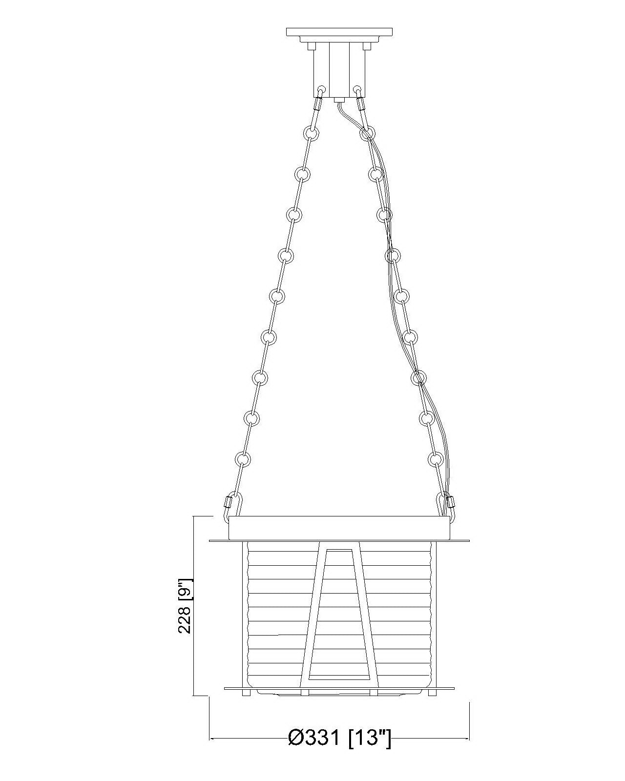 7503P13-RB - Cape Harbor 1 Light 13" Pendant - Rubbed Brass
