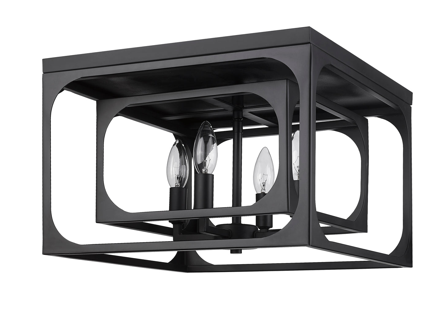 3038F-MB - Easton 4 Light Flush 15" Mount - Matte Black