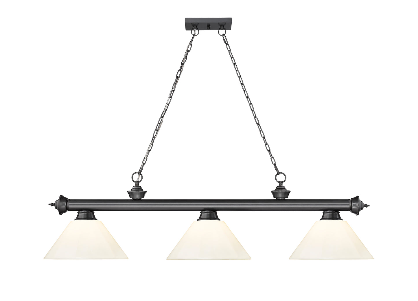 2306-3BP-PWH - Cordon 3 Light 57" Billiard - Bronze Plate