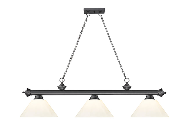 2306-3BP-PWH - Cordon 3 Light 57" Billiard - Bronze Plate