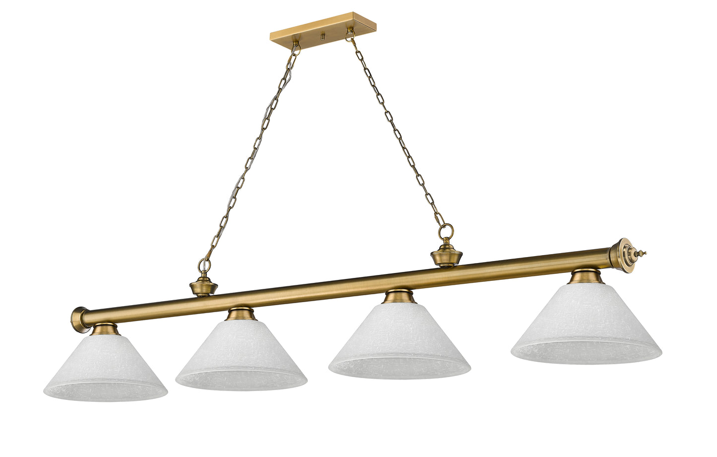 2306-4RB-AWL14 - Cordon 4 Light 81" Billiard - Rubbed Brass