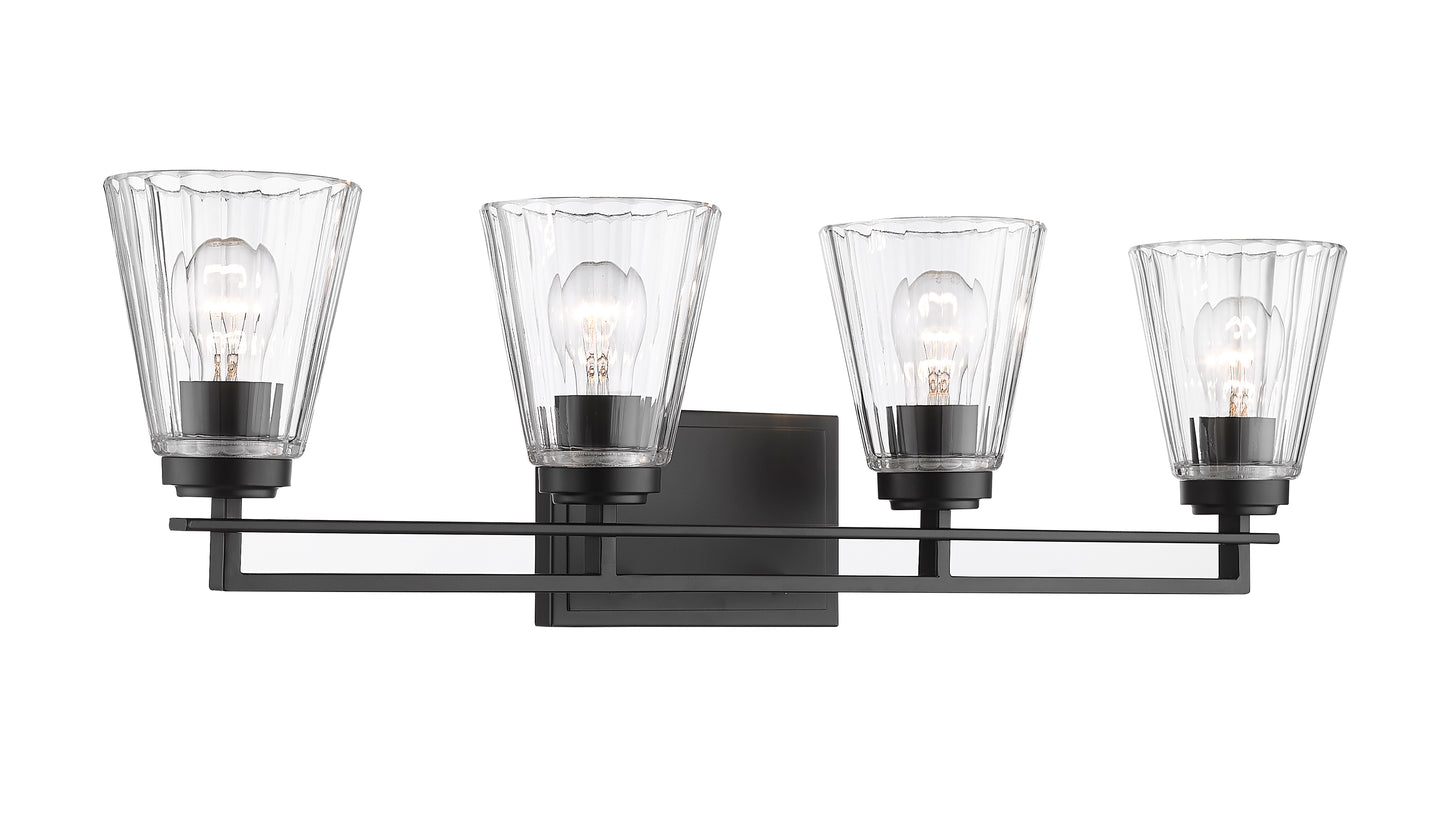 823-4V-MB - Lyna 4 Light 30" Vanity - Matte Black