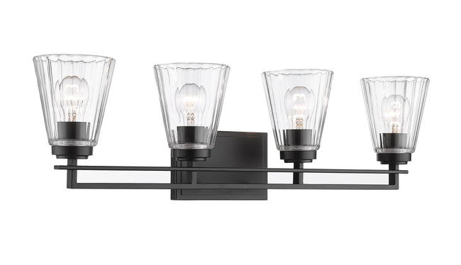 823-4V-MB - Lyna 4 Light 30" Vanity - Matte Black