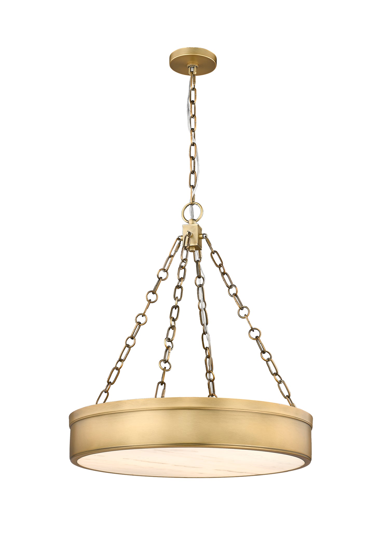 1944P22-RB-LED - Anders 3 Light 22" Chandelier - Rubbed Brass