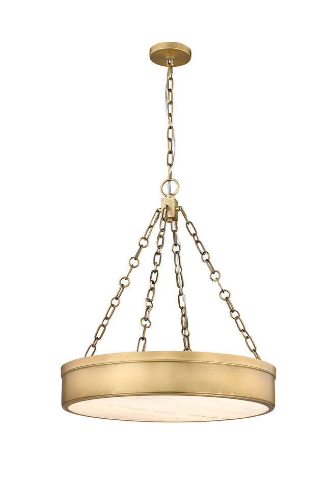 1944P22-RB-LED - Anders 3 Light 22" Chandelier - Rubbed Brass