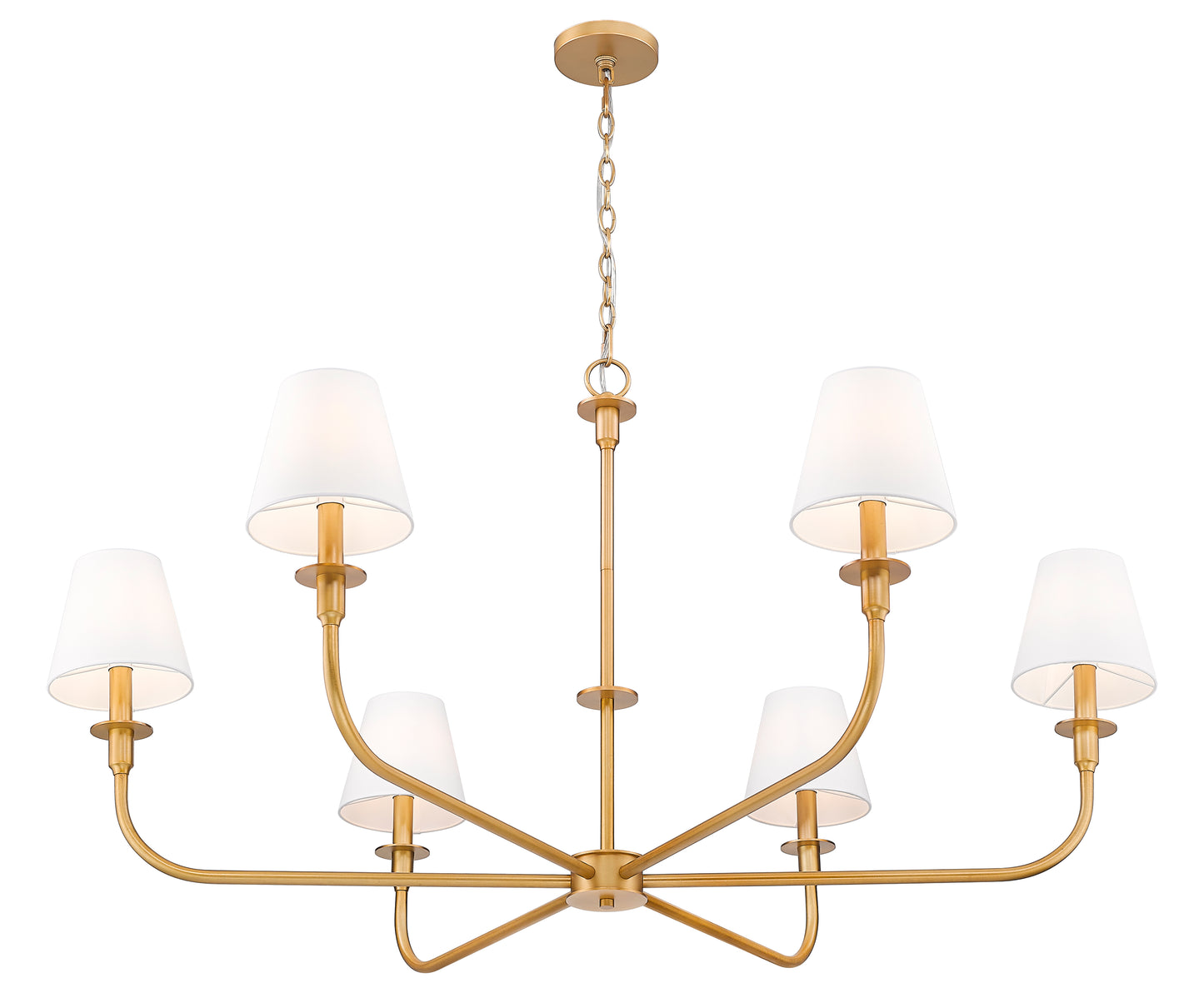 3049-45RB - Tova 6 Light 49" Chandelier - Rubbed Brass