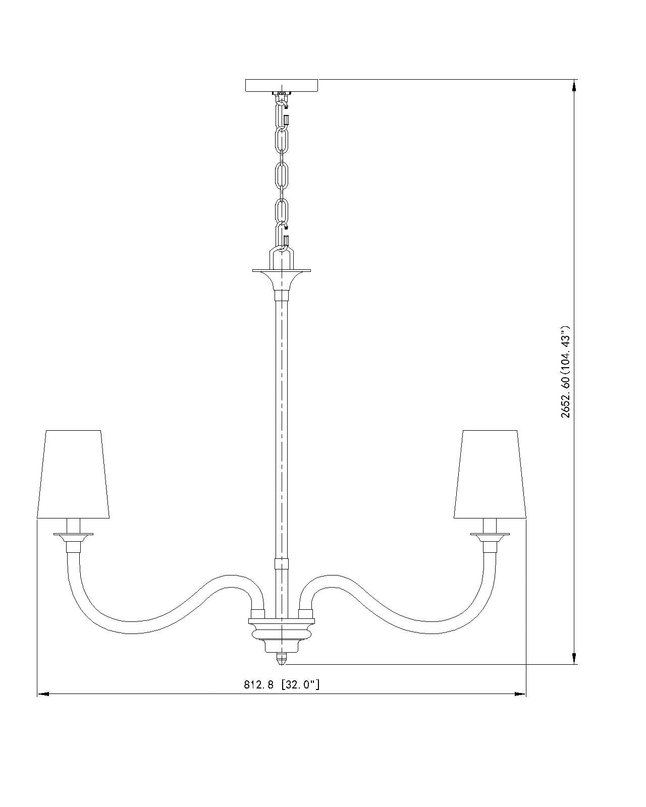 1950-6BN - Katerina 6 Light 32" Chandelier - Brushed Nickel