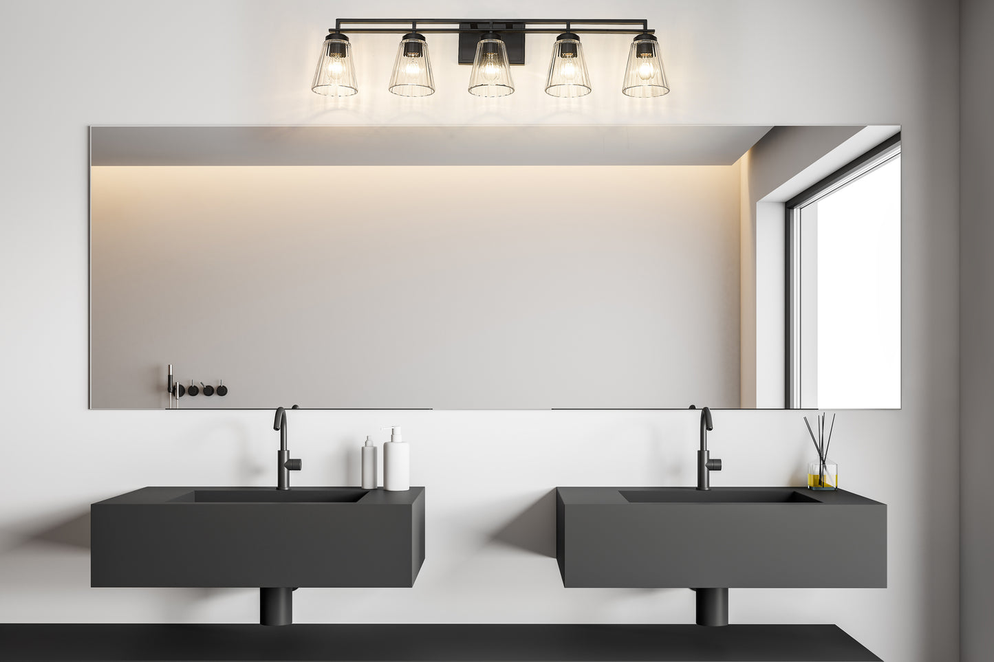 823-5V-MB - Lyna 5 Light 39" Vanity - Matte Black