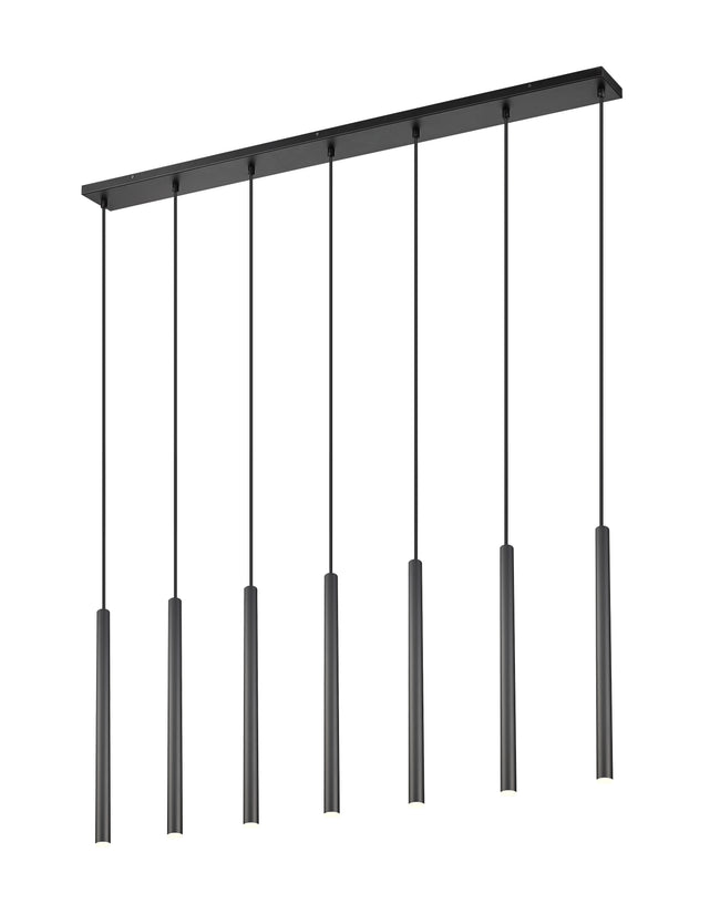 919MP24-7L-MB-LED - Forest 7 Light Linear 54" Chandelier - Matte Black