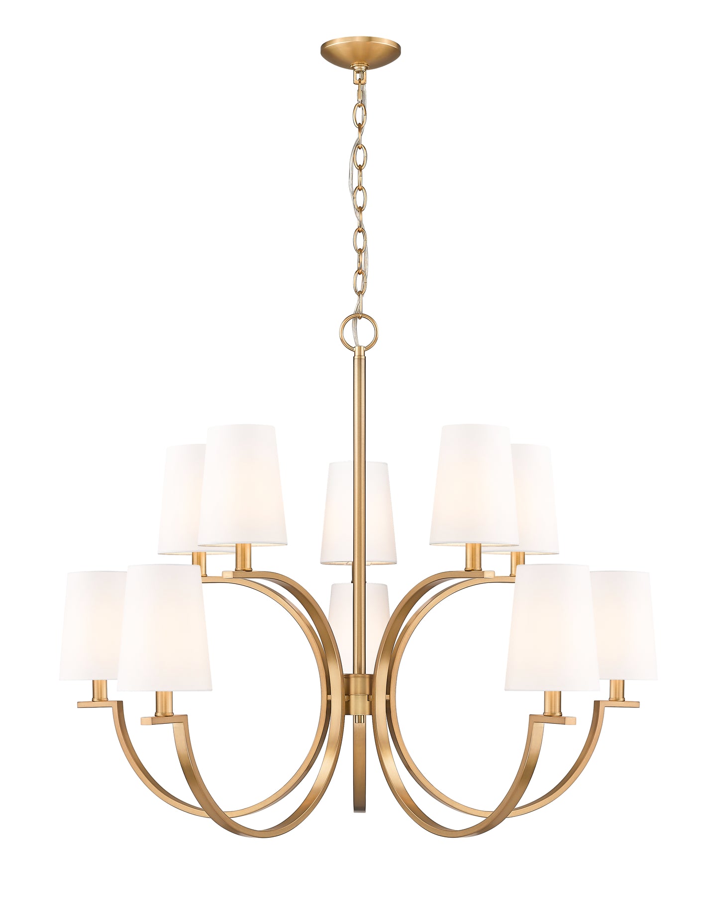 2016-10MGLD - Cordelia 10 Light 40" Chandelier - Modern Gold