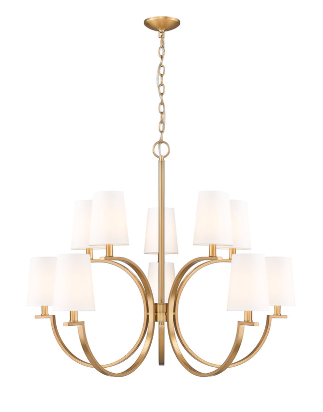 2016-10MGLD - Cordelia 10 Light 40" Chandelier - Modern Gold