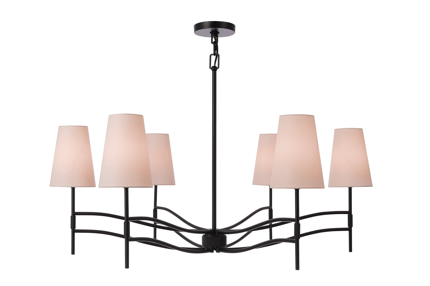 61926-FB - Astor 6 Light 36" Wide Chandelier - Flat Black