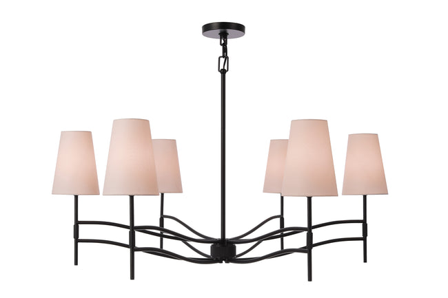 61926-FB - Astor 6 Light 36" Wide Chandelier - Flat Black